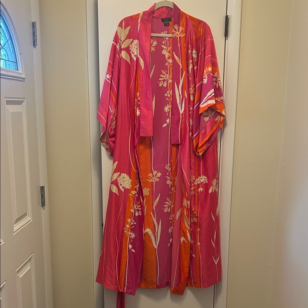 Orange & Pink Floral Natori Kimono